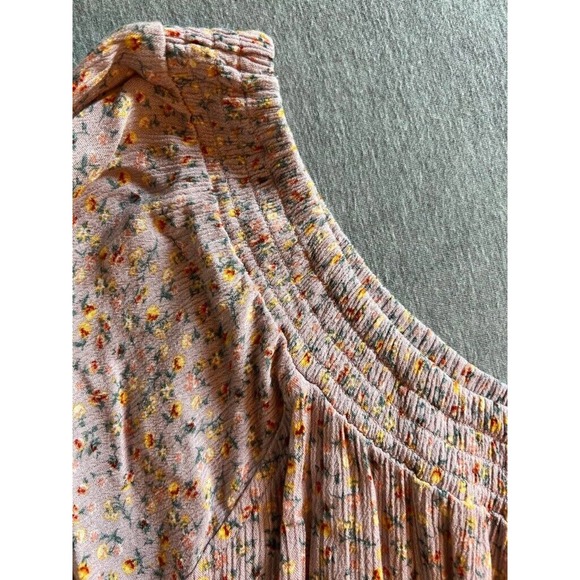 Hippie Rose Womens Casual Top Multicolor Floral Long Sleeve Smocked Boho XL - Picture 9 of 9